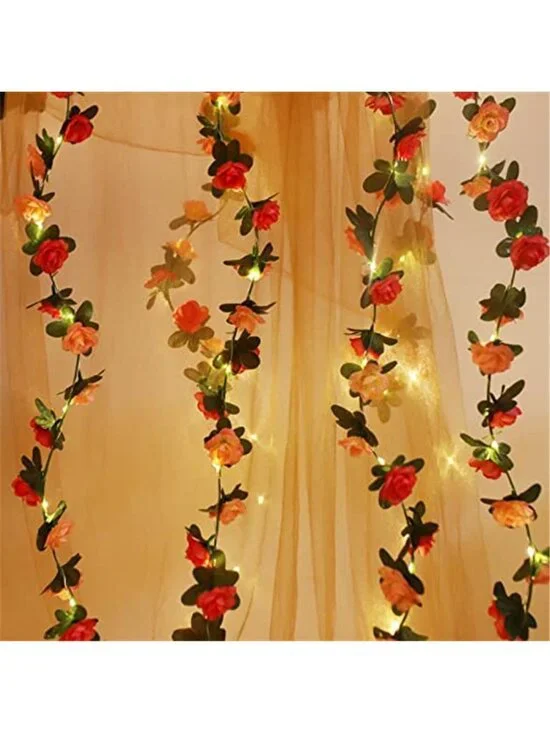 Rose Flower String Lights LED Fairy Garland Battery Operated Romantic Decor