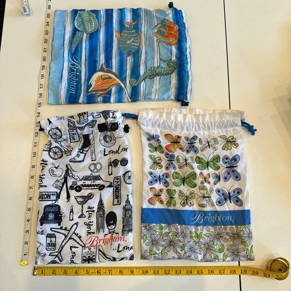 Brighton Shoe Bags - Blue, White, Multicolor