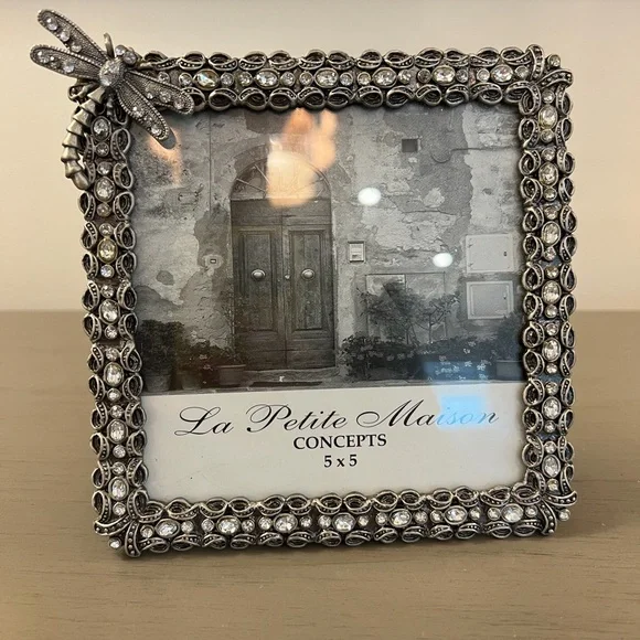 La Petite Maison Concepts Dragonfly Jewel Rhinestone Metal Photo Picture Frame