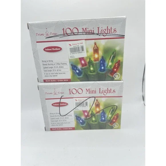 GE Multi-Color Christmas String Light Set Of‎ 100 X 2 Constant ON Lights NOS NEW