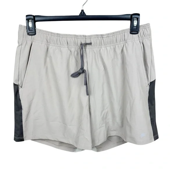 Mens Fabletics Light Gray Khaki The Infinite Short Lined 5in Active Shorts