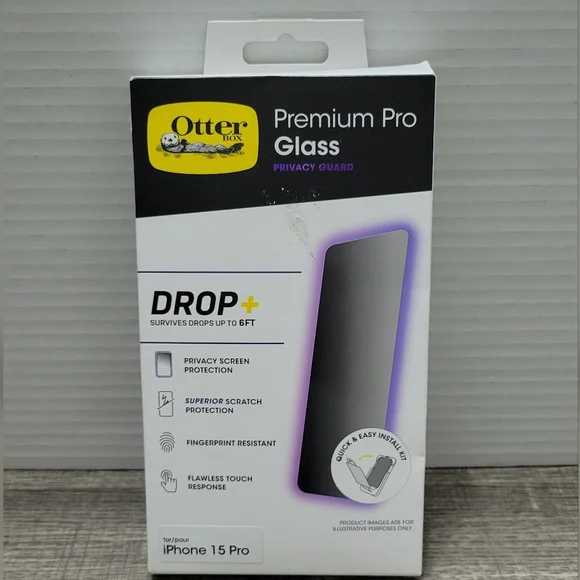 OtterBox Premium Pro Glass Privacy Guard for iPhone 15 Pro - Purple Tint