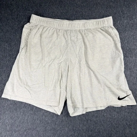 Nike Shorts Mens XXL Grey Dry Knit CJ2044 Training Standard Fit No Drawstring