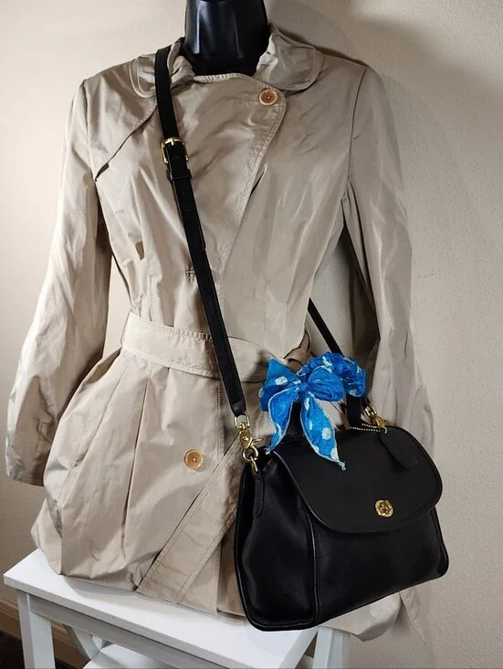 Vintage Coach Black Leather Manor Bag #9977