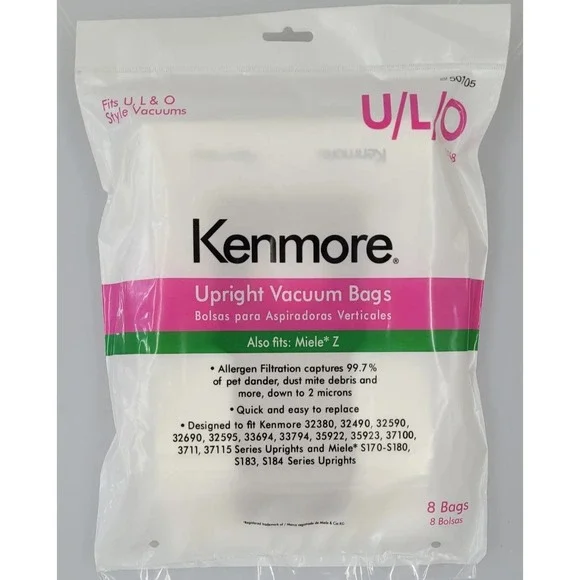 8 Kenmore Type U L O Upright Vacuum Cleaner Bags Allergen 50105 50688 50690 5068