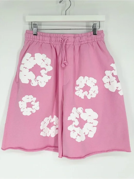 Denim Tears Cotton Wreath Pink Drawstring Shorts
