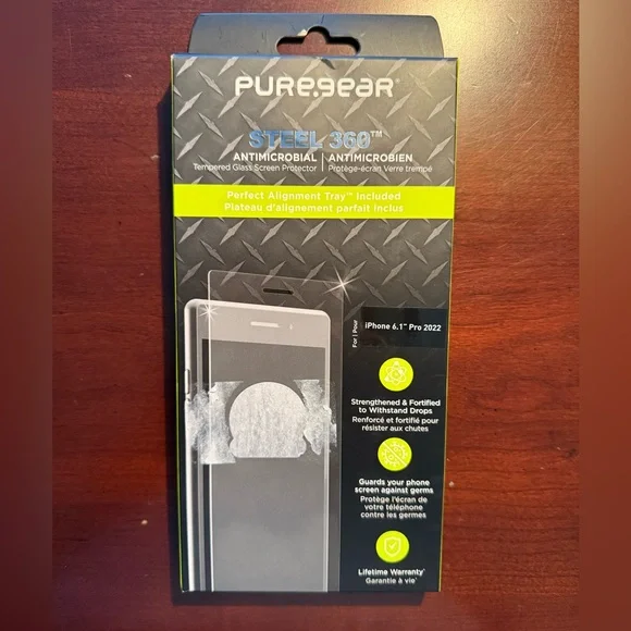Apple iPhone 14 Pro Steel 360 Antimicrobial Tempered Glass Screen Protector