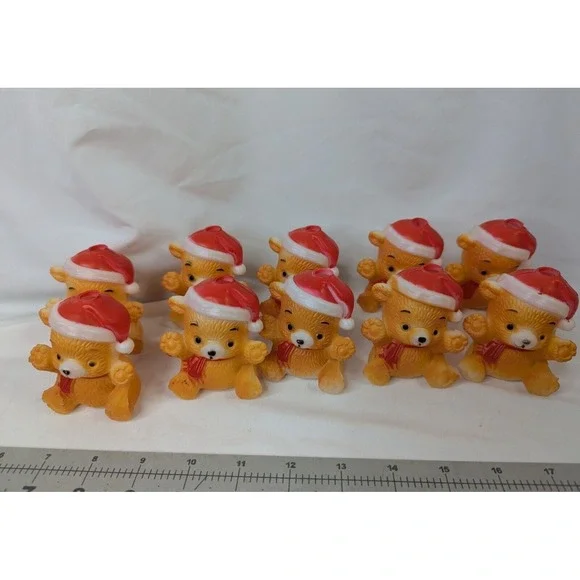 Christmas Teddy Bear String Light Covers Plastic Lot of‎ 10