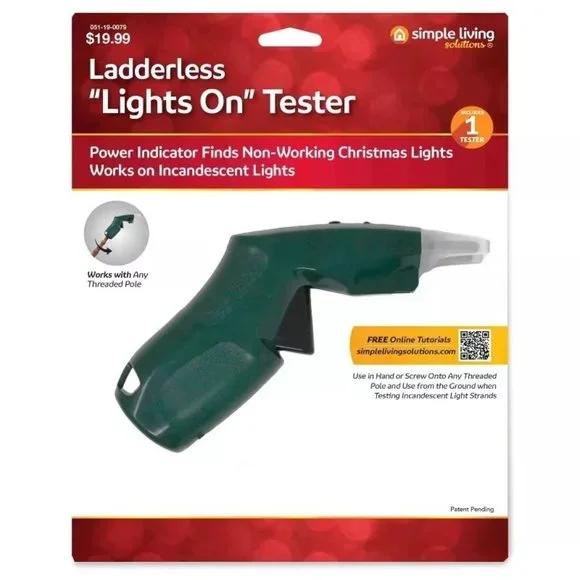 Simple Living Solutions 2-in-1 Ladderless Light Tester Christmas String