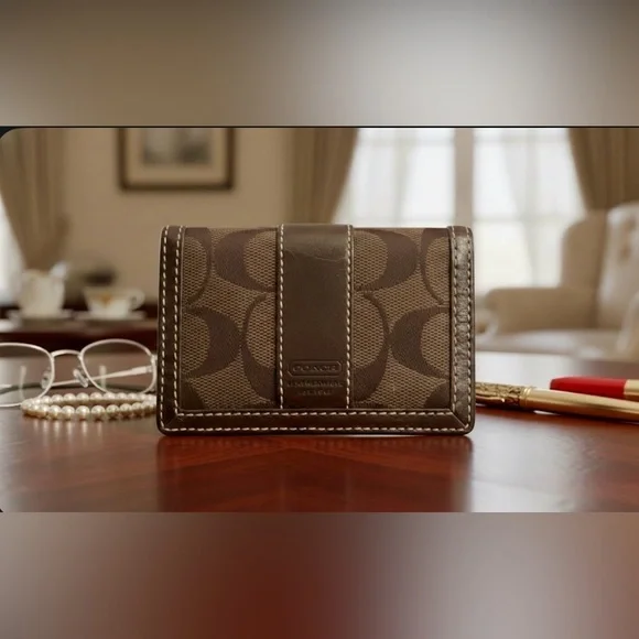 Coach Brown Vintage Leather ID Wallet