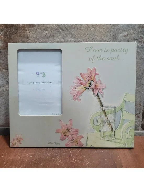 Vintage Fetco Elise Floral Photo Frame Love is Poetry of the Soul