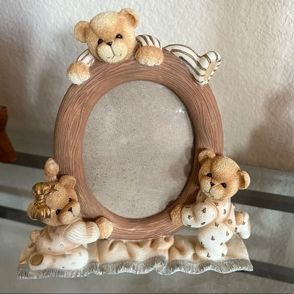 Artisan Flair Teddy Bears Pajama Party Photo Frame Oval 3.5 x 4.5 Opening