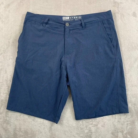 BKE Buckle Hybrid Shorts Men 38x9.5 (Tag 36) Blue Performance 21L Beach NWOT‎