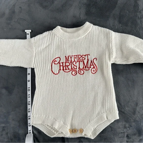 Cream 'My First Christmas' Baby Sweater
