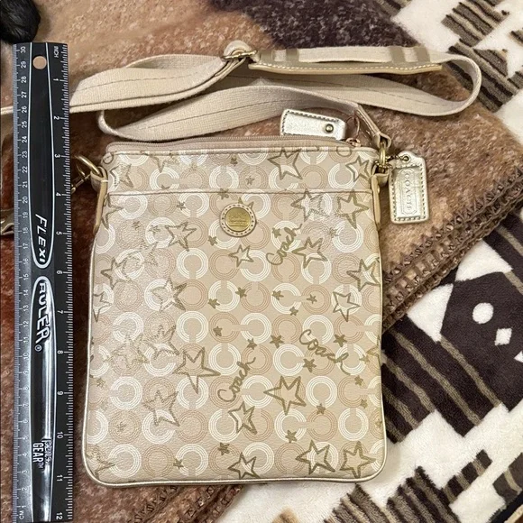 Coach Gold and Cream Waverly Snow Queen swing bag!