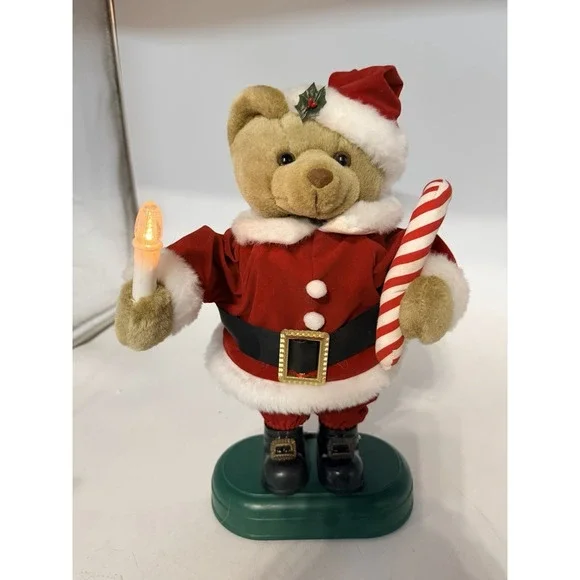 Vintage Avon Animated Plush Christmas Caroling SANTA BEAR: Music Light