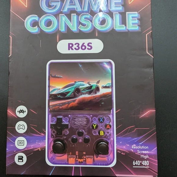 Handheld R36S Game Console- 3.5 Inch-Purple- New Inbox