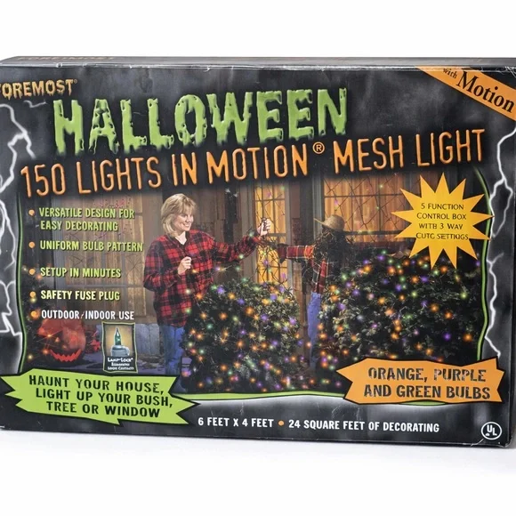 Halloween Mesh Light Costume with Orange, Purple, and Green Lights