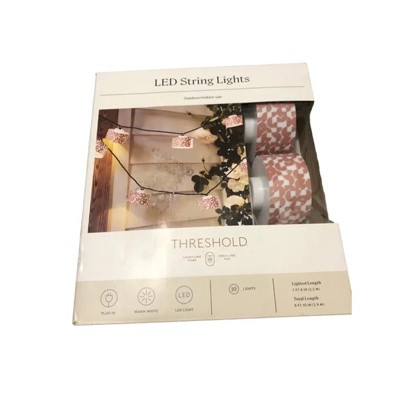 Threshold String Lights Brown White 10 Lights
