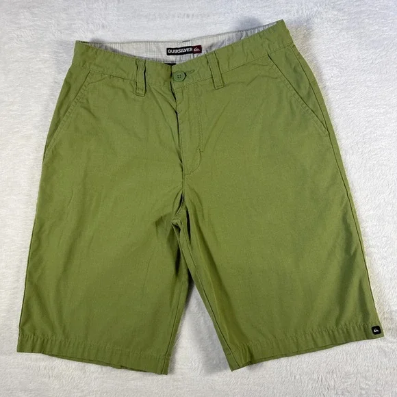 Quiksilver Men's 30‎ Green Skate Surf Chino Shorts Y2K 2010 Streetwear