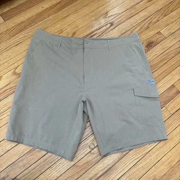 Free Country Mens‎ 42 Gorpcore Tan Khaki Taconic Rip Stop Cargo Hiking Shorts