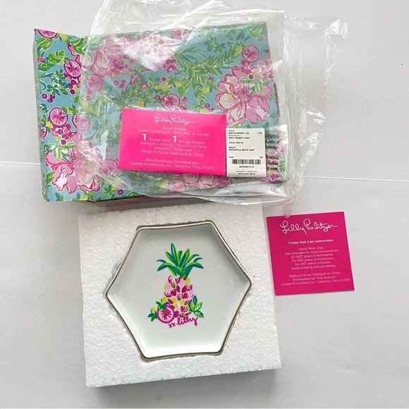 Lilly Pulitzer trinket dish PINEAPPLE motif new in box