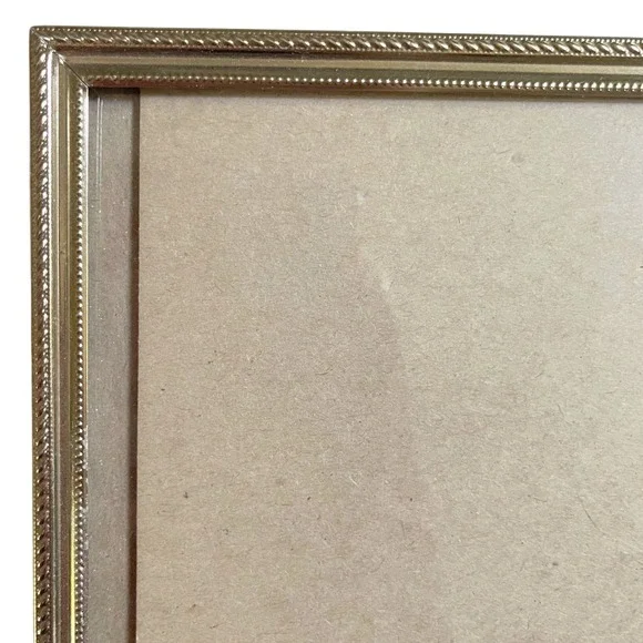Picture photo easel 5x7 FRAME Vtg Brass Filigree Floral gold Granny Boho hang