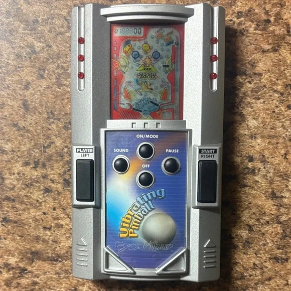 Vintage Silver Vibrating Pinball Handheld Game Works Tested