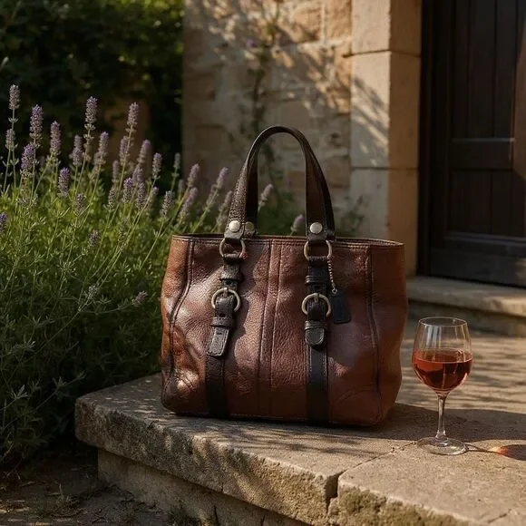 Coach Brown Pebbled Leather Purse