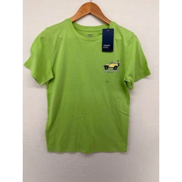 Boys Crown &‎ Ivy Green T-Shirt Jeep/Fishing/Southern NWT Size Large