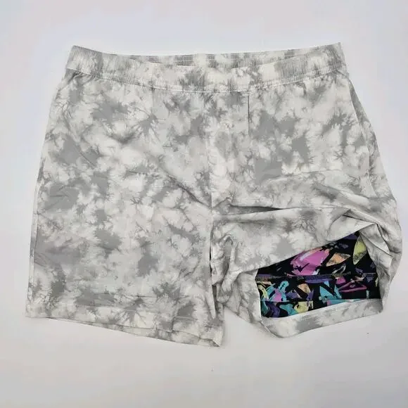 Chubbies Shorts Mens XL 5.5 Inch Gray Tie Dye Boxer Lined Athlounger 80s