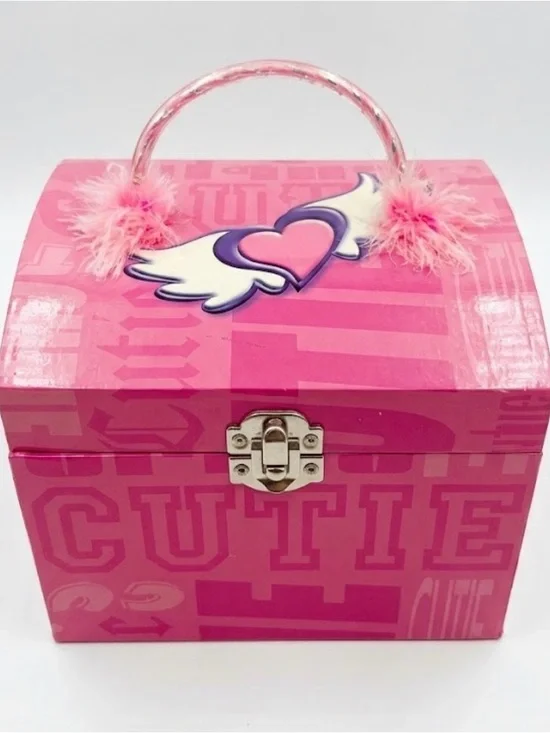Working Music Box Vintage Y2K Heart Cutie Pink Girls Jewelry Angel Wings Kids