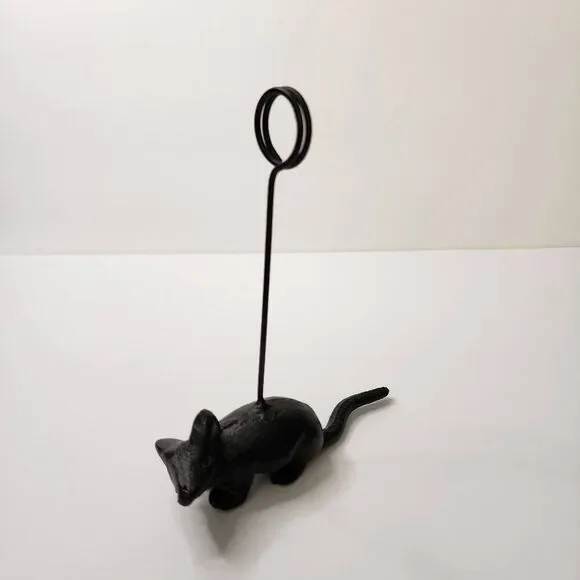 Cast Iron Rat Photo Holder New Without Tags