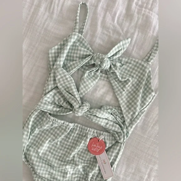 Gingham Tie-Back Bodysuit - Kids