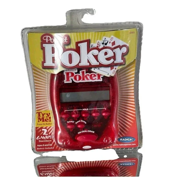 POCKET POKER by RADICA 2 Games - Draw & Deuces Handheld Electronic Game 2004 NEW