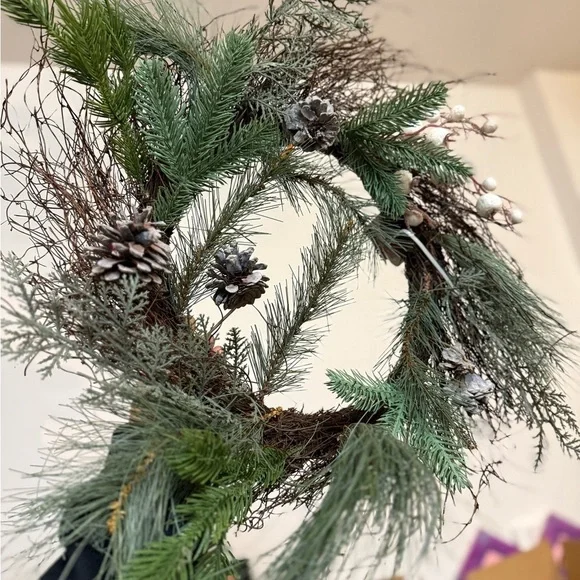 Ashland Green and Brown Holiday Wreath with Pinecones