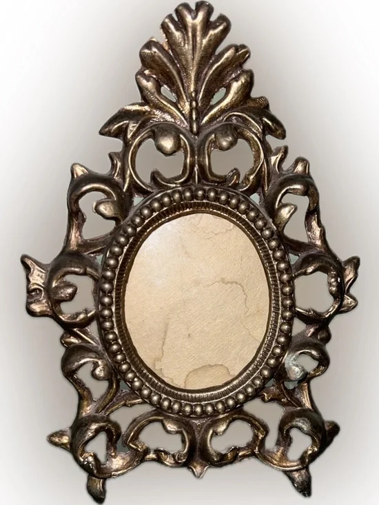 🖼️Ornate Metal Victorian Picture Frame #7249 Heavy Metal Scrollwork Kickstand