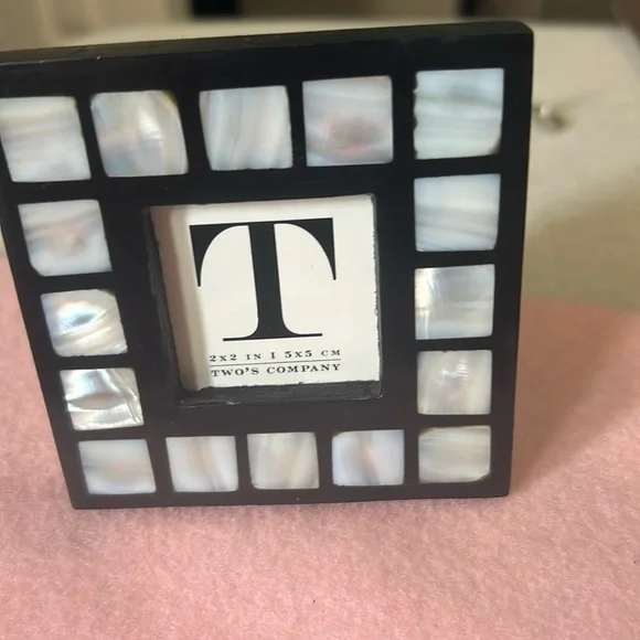 Two’s Company Mother of Pearl Inlay Picture Frame 2x2 “ picture