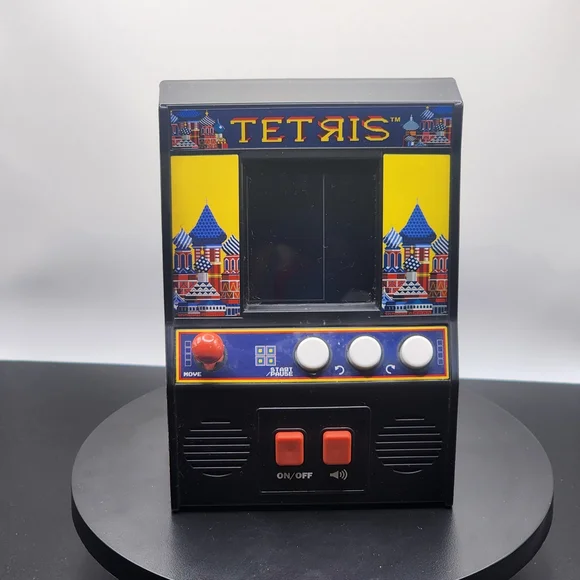 Retro Tetris Handheld Game Console - Black and Yellow