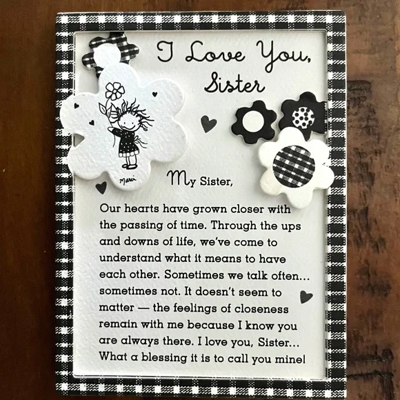 I Love You Sister Inspirational Sign Picture Frame Magnet