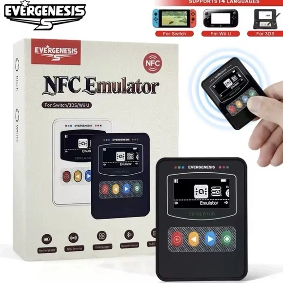 New Version Amiibo NFC HD OLED Bluetooth Emulator for Switch/3DS/Wii U Game