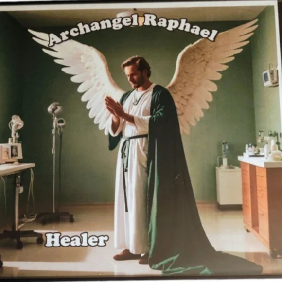 Archangel St Raphael in a Glass Front Frame 8x10 Picture AI wall
