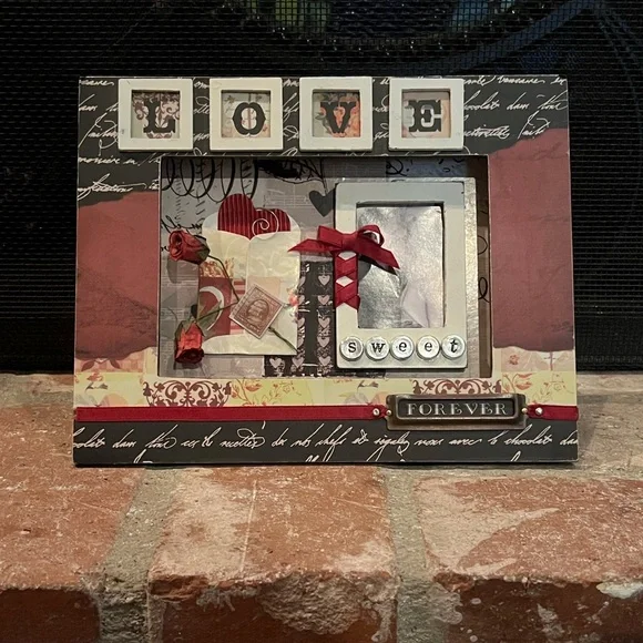 Vintage 3D Shadow Box‎ Picture Frame Love Forever Roses Keepsakes Theme