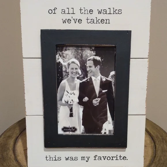 All The Walks, Mud Pie Off White and Black Sentiment Picture Frame