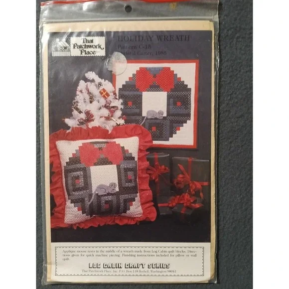 That Patchwork Place Holiday Wreath Pattern C-15 Log Cabin Craft Series 1985