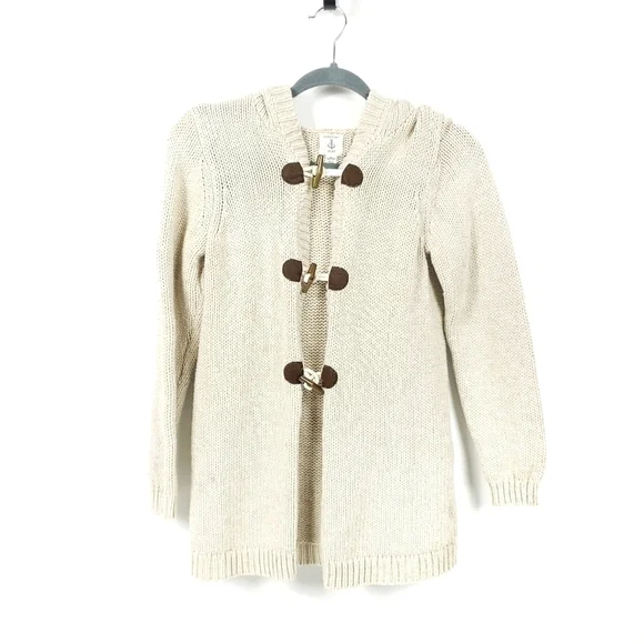 Lands End toggle front hooded sweater szM