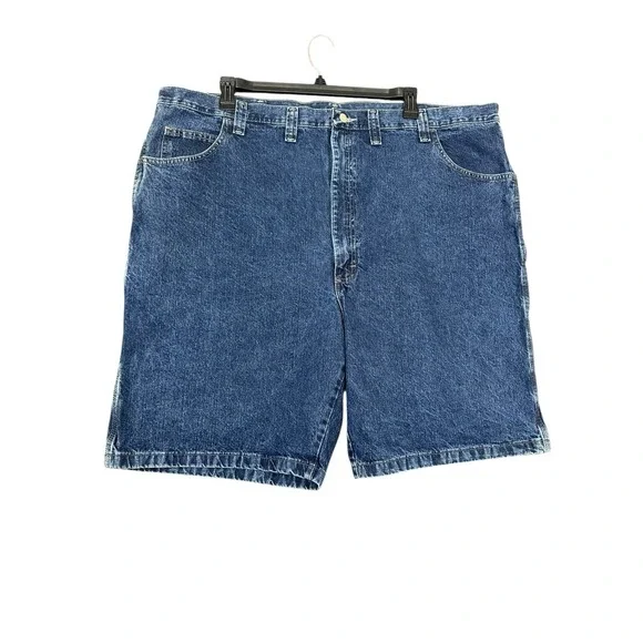 Wrangler Mens Flat Front‎ Authentic Casual Blue Denim Shorts Size 48 Carpenter