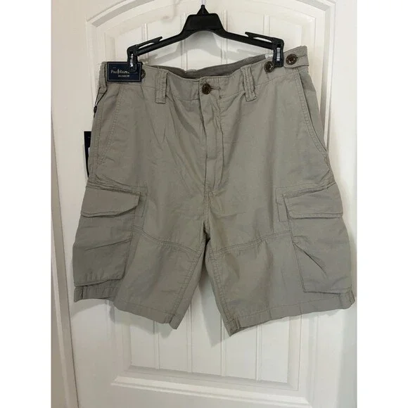 Polo Ralph Lauren Cargo Shorts Men Size 33 Lt Olive Green Relaxed Fit NEW