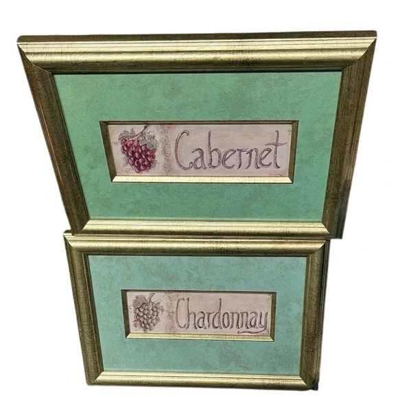 Framed Wine Art Set - Cabernet and Chardonnay