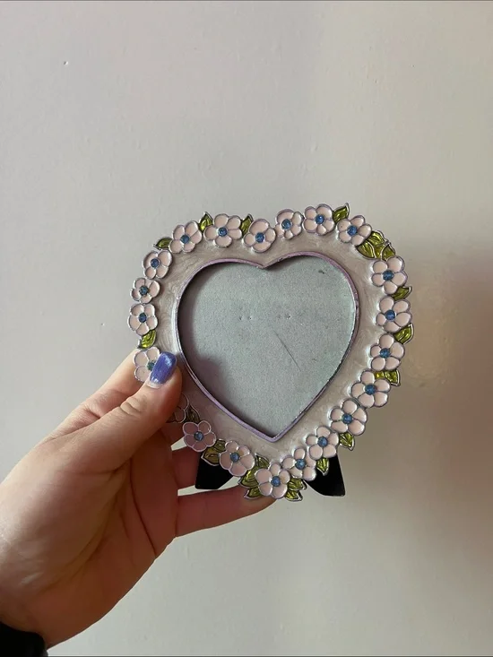 Heart Shaped Floral Picture Frame Pink Daisy Photo Frame